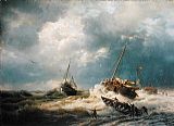 Ships in a Storm on the Dutch Coast 1854 by Andreas Achenbach